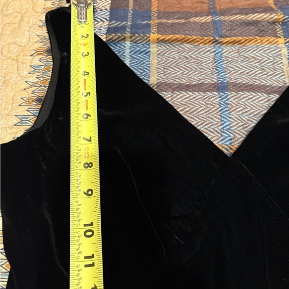 Lauren Ralph Lauren Elegant Vintage V-Neck Black Velvet Sleeveless Maxi Dress - Picture 10 of 13